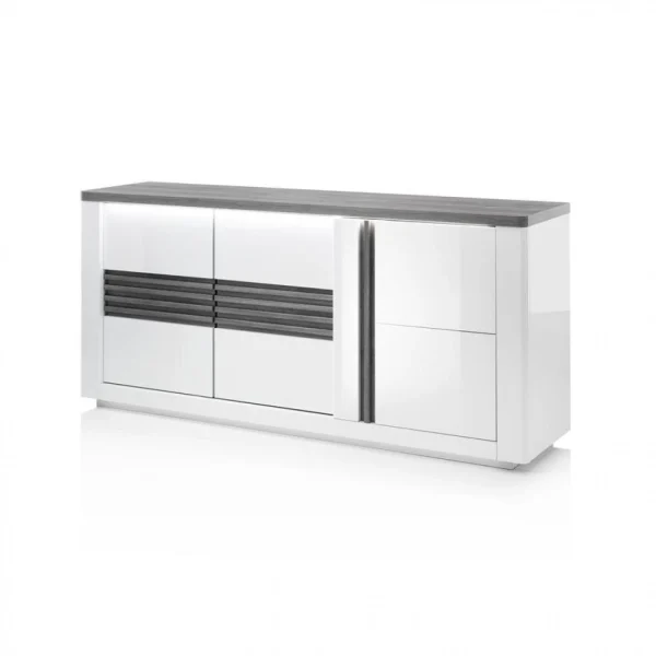 Modern Living Buffet 3 Portes VERTIGO Blanc/chêne Gris 1