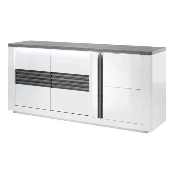 Modern Living Buffet 3 Portes VERTIGO Blanc/chêne Gris 4