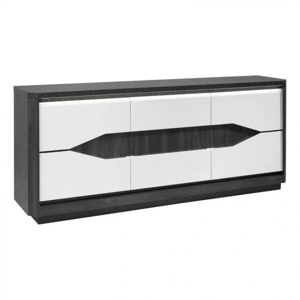 Modern Living Buffet 3P L.180 MATERA Blanc/imitation Chêne Gris 1