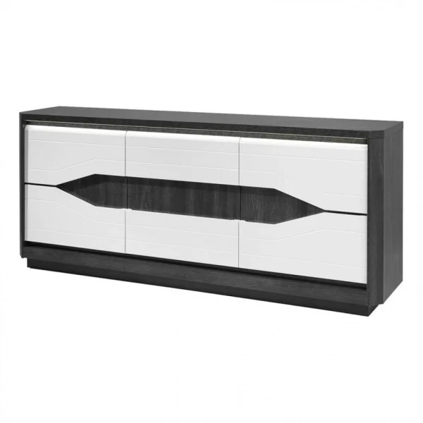 Modern Living Buffet 3P L.180 MATERA Blanc/imitation Chêne Gris 4