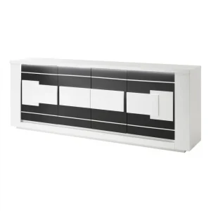 Modern Living Buffet 4 Portes BELLARIVA Laqué Blanc/ Gris Anthracite 11