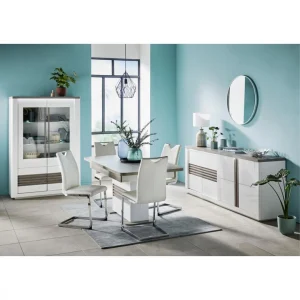 Modern Living Buffet 4 Portes VERTIGO Blanc/chêne Gris 9