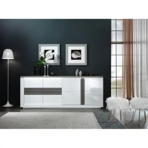 Modern Living Buffet 4 Portes VERTIGO Blanc/chêne Gris 11