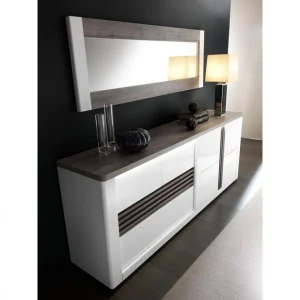 Modern Living Buffet 4 Portes VERTIGO Blanc/chêne Gris 13