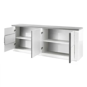 Modern Living Buffet 4 Portes VERTIGO Blanc/chêne Gris 15