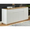 Vente-unique Buffet AMANI – 4 Portes & 1 Tiroir – MDF – Coloris: Blanc Laqué Et C… 19