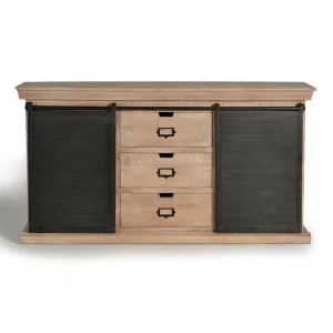 Pegane Buffet Bahut En Bois De Manguier Et Métal Coloris Naturel / Gris – Lo… 8