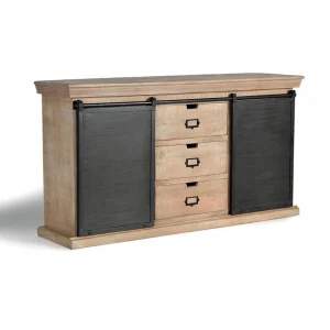 Pegane Buffet Bahut En Bois De Manguier Et Métal Coloris Naturel / Gris – Lo… 12