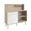 Linea Natura Buffet Bas 1 Porte 1 Tiroir OLGA Décor Imitation Chêne 16