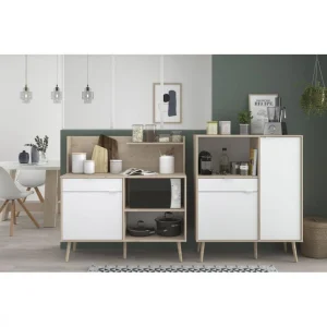 Linea Natura Buffet Bas 1 Porte 1 Tiroir OLGA Décor Imitation Chêne 9