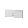 Marque Generique Buffet Bas 4 Portes 3 Tiroirs – Blanc Mat – L 179 X P 42 X H 74,5 Cm 19