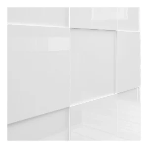 HAPPYMOBILI Buffet Blanc Laqué Brillant Design ARTIC 9