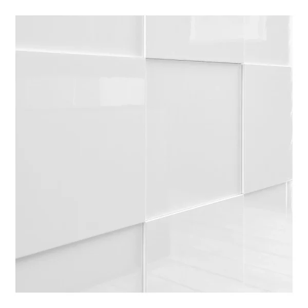 HAPPYMOBILI Buffet Blanc Laqué Brillant Design ARTIC 3