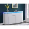 Vente-unique Buffet 4 Portes Et 2 Tiroirs Avec LEDs – MDF – Blanc Laqué – VANDANA 13