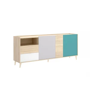 Vente-unique Buffet BICA – 3 Portes & 2 Tiroirs – Multicolores 10