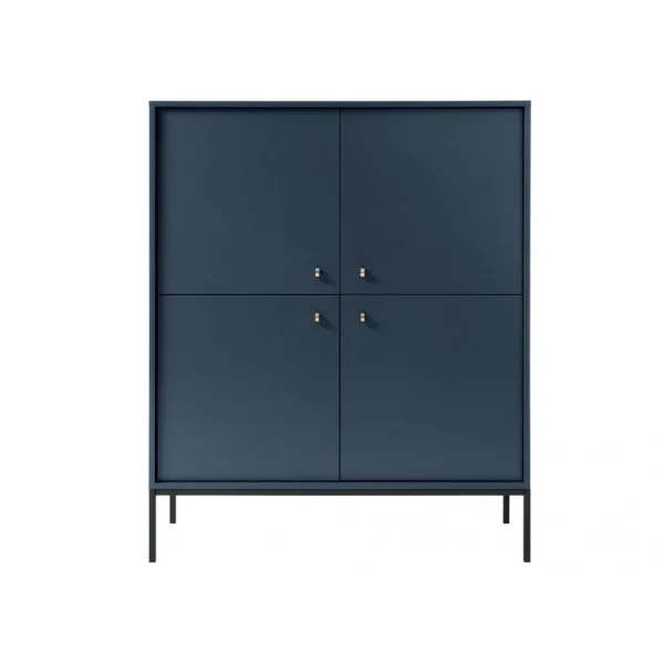 Vente-unique Buffet Haut – 4 Portes – Bleu – BOGDAN 4