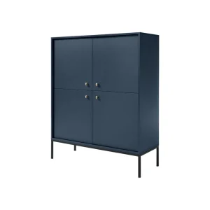 Vente-unique Buffet Haut – 4 Portes – Bleu – BOGDAN 13