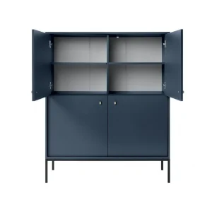 Vente-unique Buffet Haut – 4 Portes – Bleu – BOGDAN 15