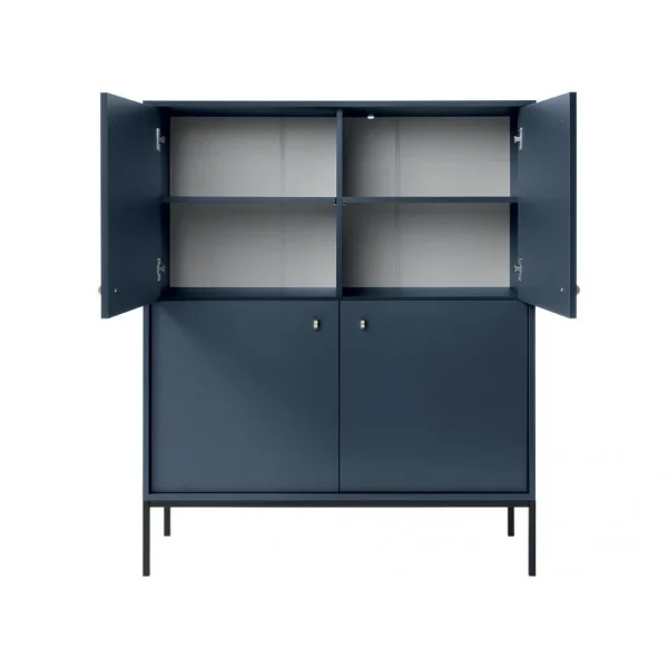 Vente-unique Buffet Haut – 4 Portes – Bleu – BOGDAN 6