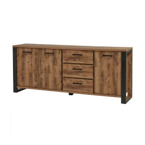 NOUVOMEUBLE Buffet Industriel Couleur Bois Foncé ONNIX 8