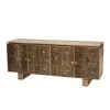 MACABANE Buffet Bois Manguier 177x45cm 4 Portes 2 étagères Goa 5