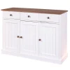 Pegane Buffet Coloris Blanc En Bois Massif Et Métal – Dim : L 130 X P 45 X H… 19