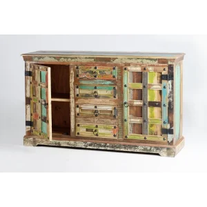 Pegane Buffet Commode En Bois Recyclé Multicolore – Longueur 150 X Profondeu… 10