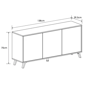 Pegane Buffet, Commode, Meuble De Rangement Coloris Chêne Cambrian/effet Tex… 6