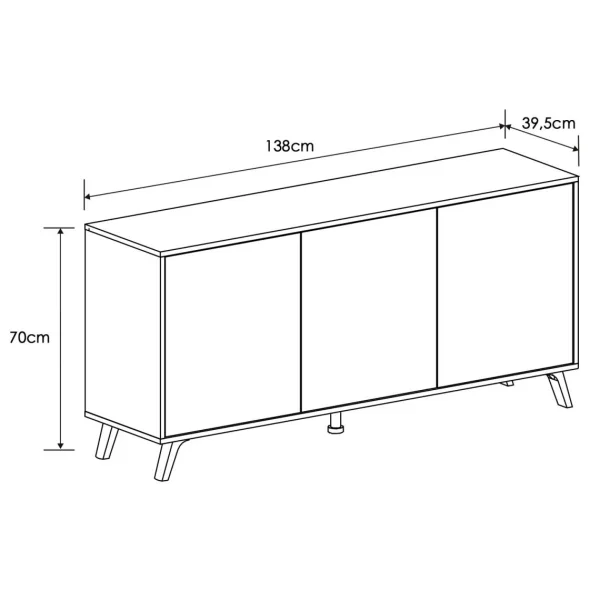 Pegane Buffet, Commode, Meuble De Rangement Coloris Chêne Cambrian/effet Tex… 3