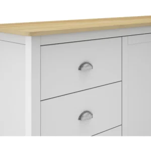 Pegane Buffet En Pin Massif Chêne Et Blanc, Meuble De Rangement – Longueur 1… 15