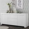 NOUVOMEUBLE Buffet Enfilade 180 Cm Design Blanc Laqué ALANO 19