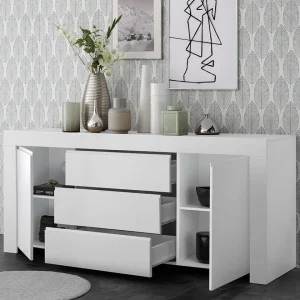 NOUVOMEUBLE Buffet Enfilade 180 Cm Design Blanc Laqué ALANO 10