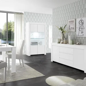 NOUVOMEUBLE Buffet Enfilade 180 Cm Design Blanc Laqué ALANO 12