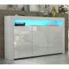 Dusine Buffet JIVE 145 Cm Blanc Laqué Avec LEDS 10