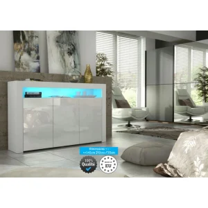 Dusine Buffet JIVE 145 Cm Blanc Laqué Avec LEDS 9