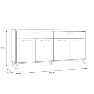 BUT Buffet L.203,9 RICCIANO Imitation Chêne Et Béton 15