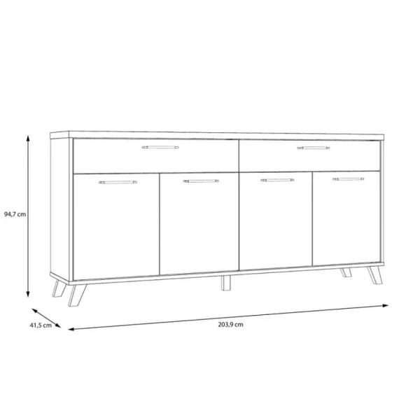 BUT Buffet L.203,9 RICCIANO Imitation Chêne Et Béton 6