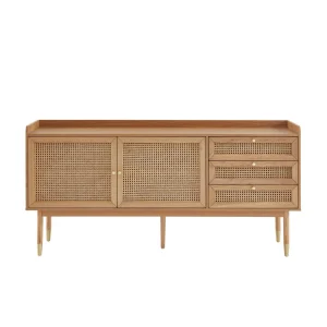 Baita Buffet LEON Bois Et Cannage Naturel 2 Portes Et 2 Tiroirs – L180cm 15