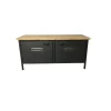 3S. X Home Buffet Métal 2 Portes Noir BAFER 17