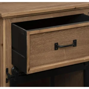 Pegane Buffet / Meuble De Rangement Avec 1 Porte Et 2 Tiroirs Coloris Marron … 11