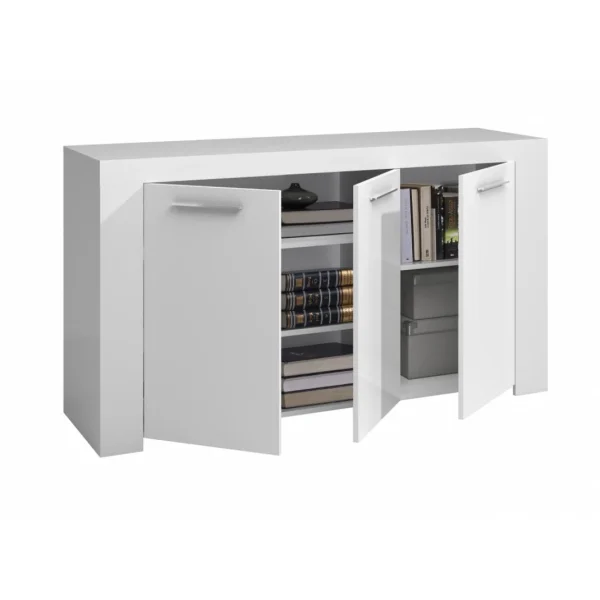 Usinestreet Buffet WENDY 3 Portes L144cm – Blanc 1