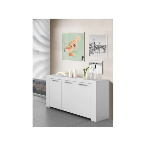 Usinestreet Buffet WENDY 3 Portes L144cm – Blanc 4