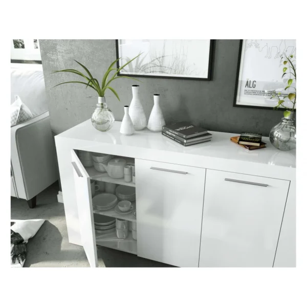 Usinestreet Buffet WENDY 3 Portes L144cm – Blanc 5