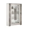 Altobuy CHOPIN – Vitrine 2 Portes Laquée Blanc Et Effet Marbre Gris 11