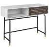 Beliani Console Blanc Et Bois Sombre RIFLE 19