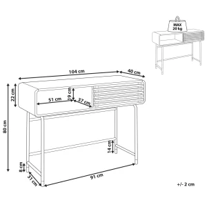 Beliani Console Blanc Et Bois Sombre RIFLE 7