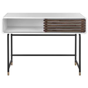 Beliani Console Blanc Et Bois Sombre RIFLE 9