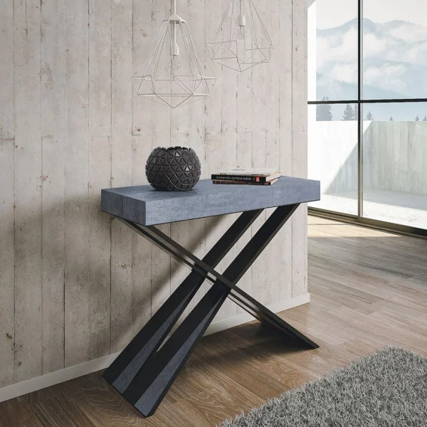 Itamoby Console Design Extensible 90×40-300 Cm Table Moderne Diago Concrete 1