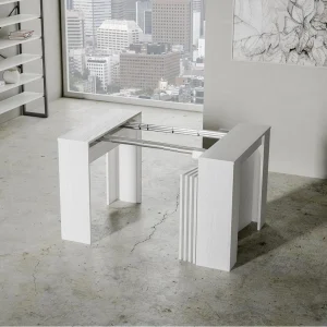 Itamoby Console Extensible 90×48-296 Cm Table De Salle à Manger En Bois Blanc… 13