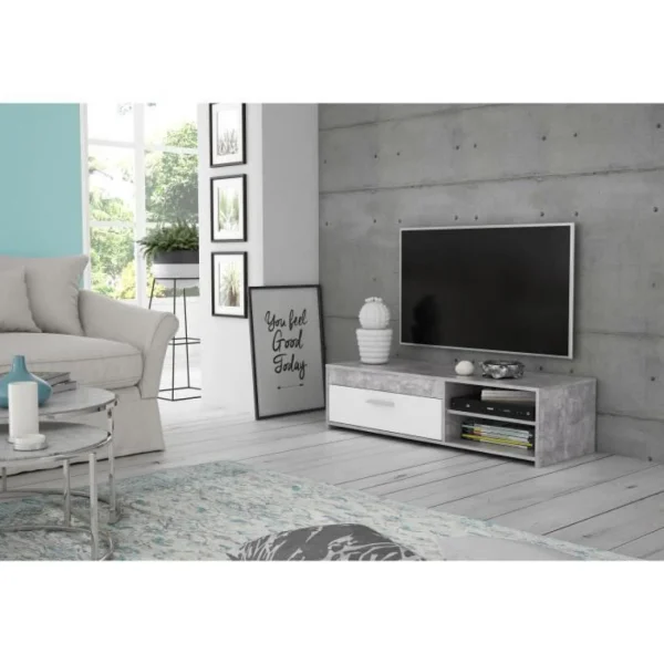 CSTORE – Meuble Tv – Contemporain – Panneau De Particules – Blanc / B?… 4